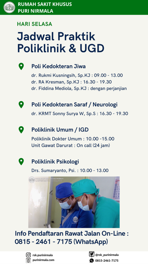 Jadwal Praktek Dokter RSK Puri Nirmala Yogyakarta