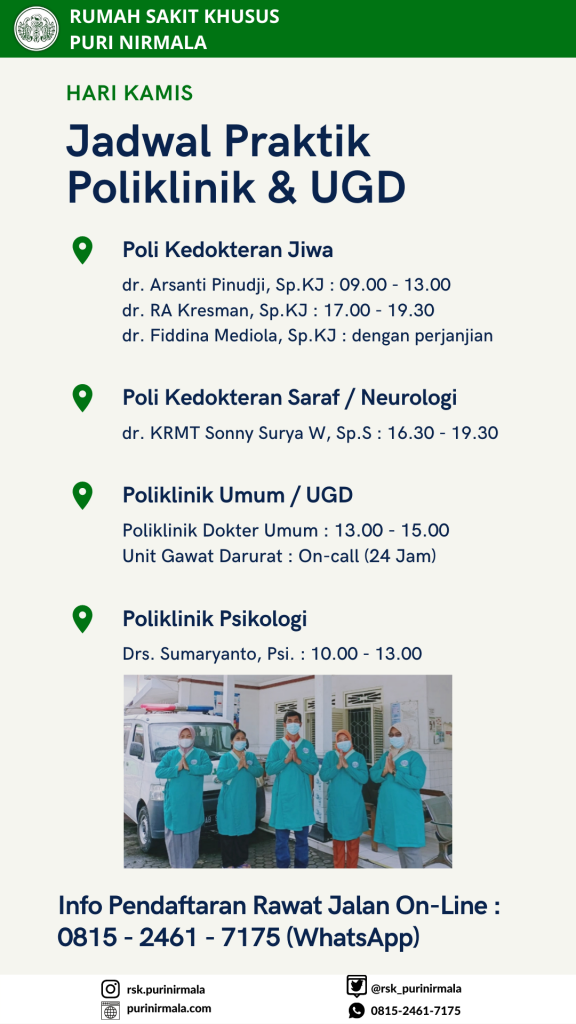 Jadwal Praktek Dokter RSK Puri Nirmala Yogyakarta