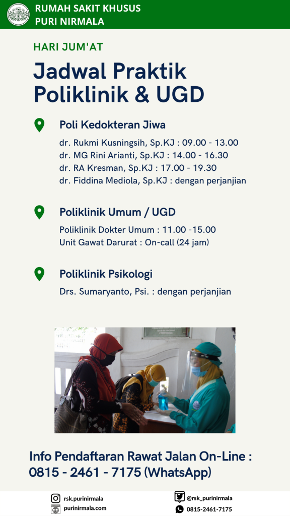 Jadwal Praktek Dokter RSK Puri Nirmala Yogyakarta